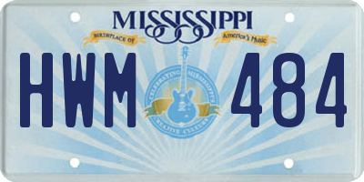 MS license plate HWM484