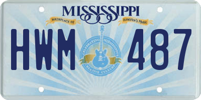 MS license plate HWM487