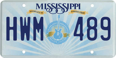 MS license plate HWM489