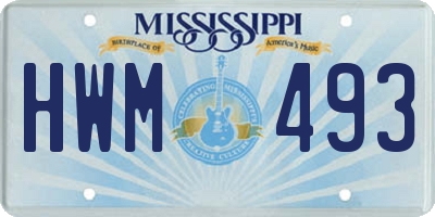 MS license plate HWM493