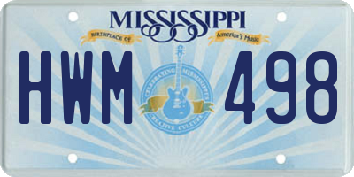 MS license plate HWM498