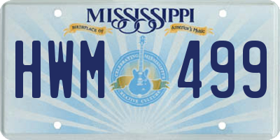 MS license plate HWM499