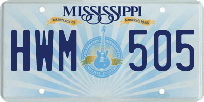 MS license plate HWM505