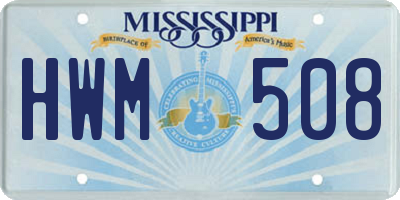 MS license plate HWM508