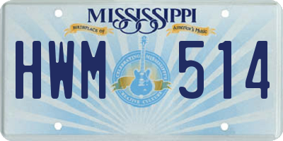 MS license plate HWM514