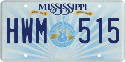 MS license plate HWM515