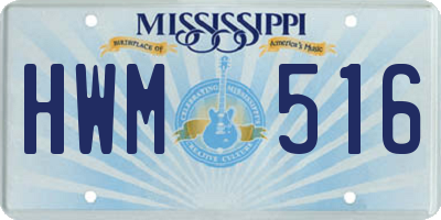 MS license plate HWM516