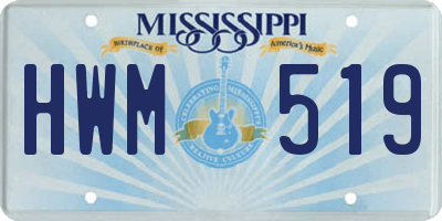 MS license plate HWM519