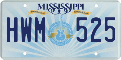 MS license plate HWM525