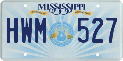 MS license plate HWM527