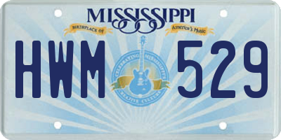 MS license plate HWM529