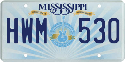 MS license plate HWM530