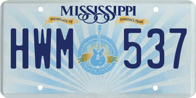 MS license plate HWM537