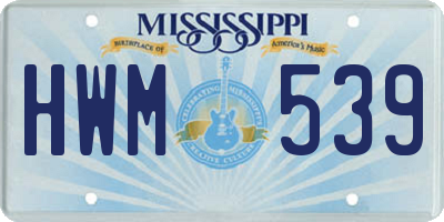 MS license plate HWM539