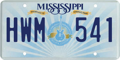 MS license plate HWM541