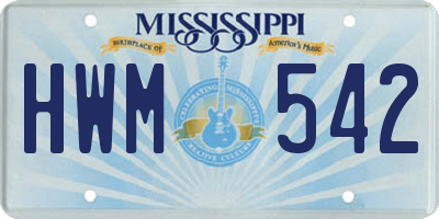 MS license plate HWM542