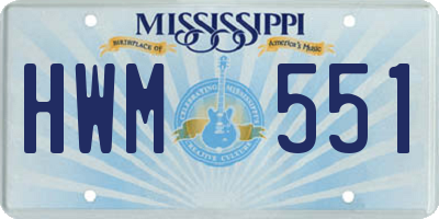 MS license plate HWM551
