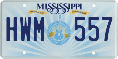 MS license plate HWM557
