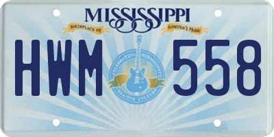 MS license plate HWM558