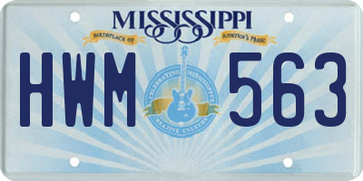 MS license plate HWM563