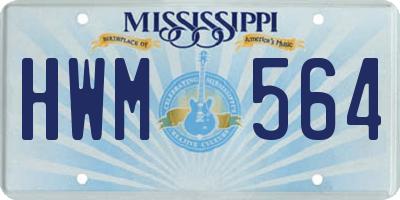 MS license plate HWM564