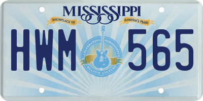 MS license plate HWM565