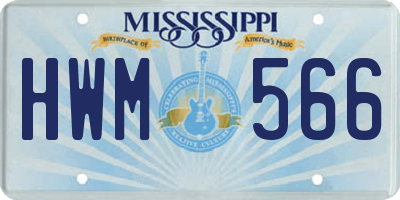 MS license plate HWM566