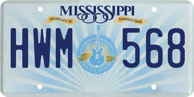 MS license plate HWM568