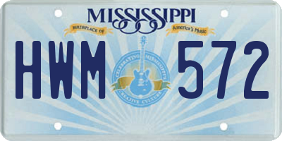 MS license plate HWM572