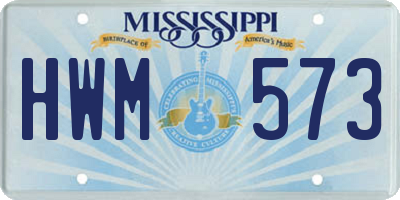 MS license plate HWM573