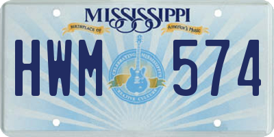 MS license plate HWM574