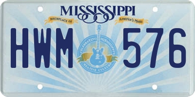 MS license plate HWM576