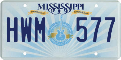 MS license plate HWM577