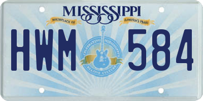 MS license plate HWM584