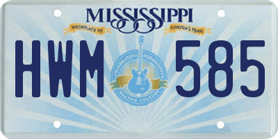 MS license plate HWM585