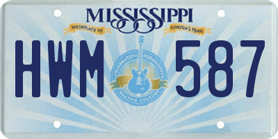 MS license plate HWM587