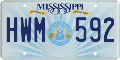 MS license plate HWM592