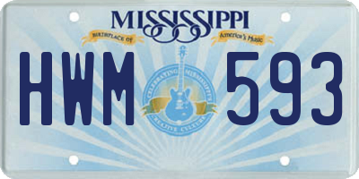 MS license plate HWM593