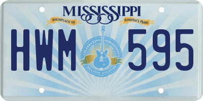 MS license plate HWM595