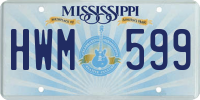 MS license plate HWM599
