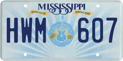 MS license plate HWM607