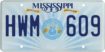 MS license plate HWM609