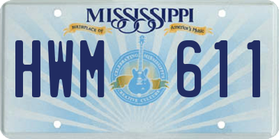 MS license plate HWM611
