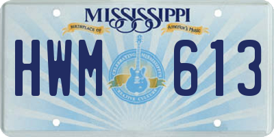 MS license plate HWM613