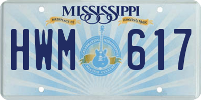 MS license plate HWM617