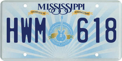 MS license plate HWM618