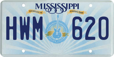 MS license plate HWM620