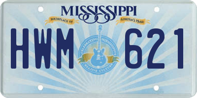 MS license plate HWM621