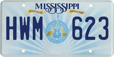 MS license plate HWM623