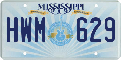MS license plate HWM629